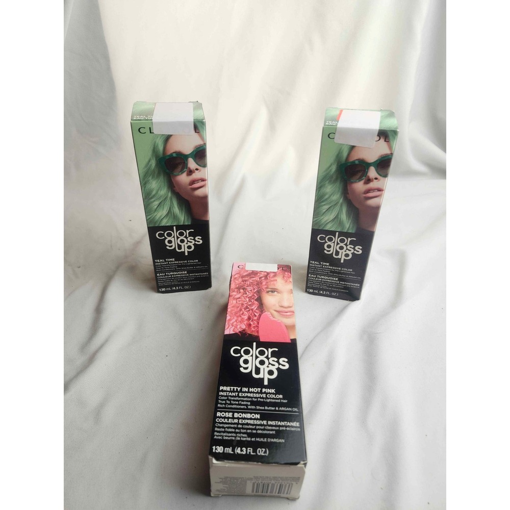 Clairol Color Gloss Up Teal Time & Pretty In Hot Pink Temporary Hair Color 3 ct
